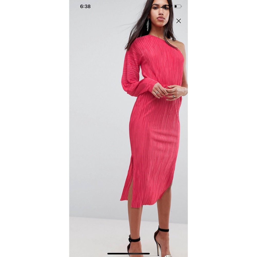 One shoulder midi dress